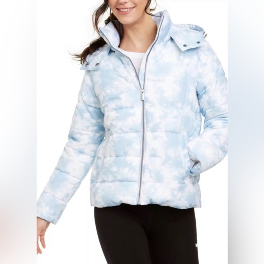Calvin Klein Performance Jacket in light blue/white tie dye